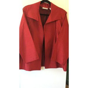 Valerie Stevens Petite Collection_ Red Silk Jacket_10P_Short Kimono style